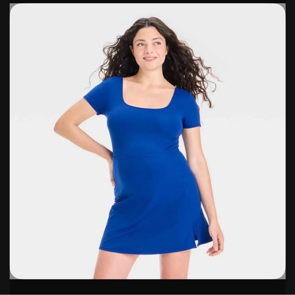 Blue Maternity Dress with shorts Medium